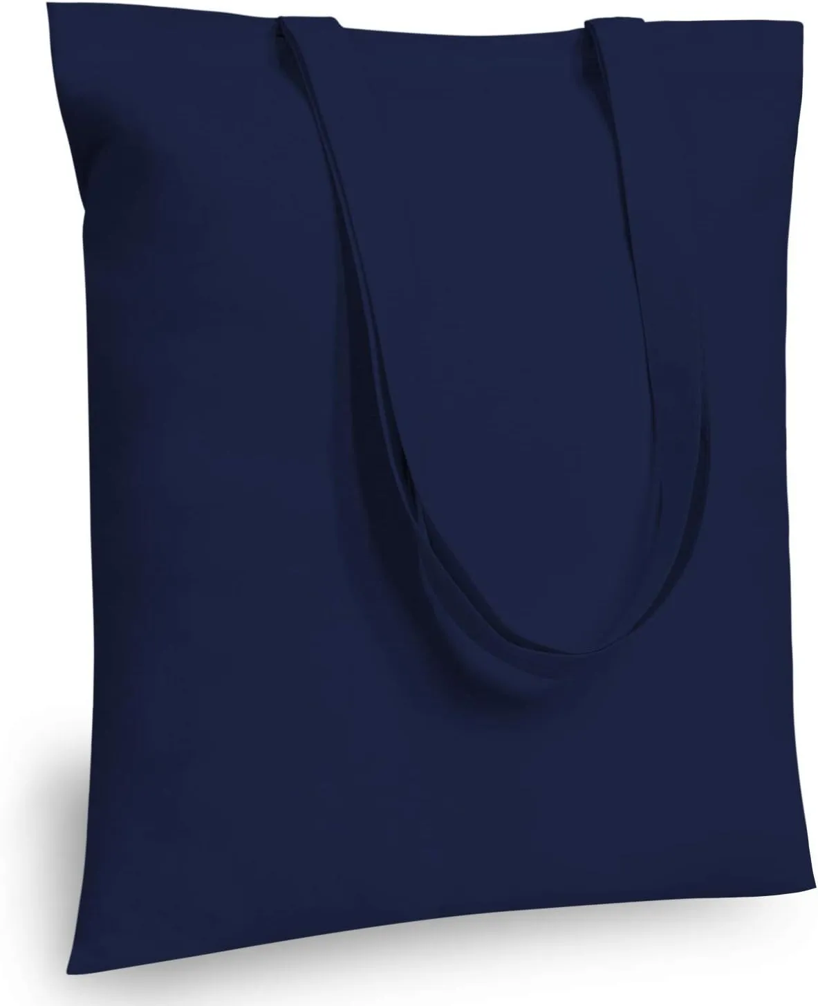 TOPDesign 6-Pack Economical 16"x15" Navy Blue Cotton Tote Bag, Lightweight Medium Reusable Grocery Shopping Cloth Bags, Suitable for DIY, Advertising, Promotion, Gift, Activity