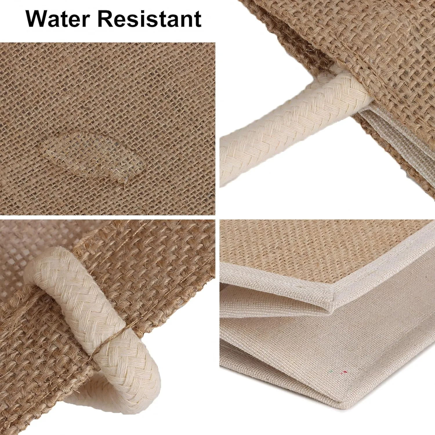 TopTie 6 PCS Large Jute Tote Bags Burlap Bridesmaid Bags Beach Bag Reusable Grocery Bags