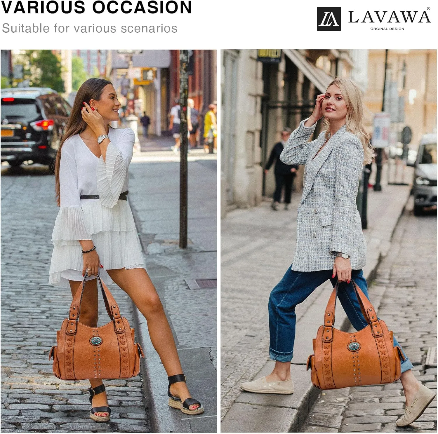 Tote Bag for Women Large Western Purse Ladies Top Handle Shoulder Handbags Vintage Embossed Concho Studs