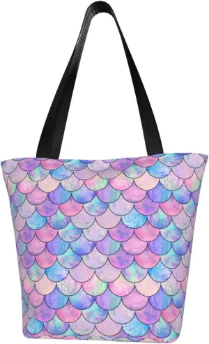 Tote Bag For Women Shoulder Bags Casual Shopping Cloth Reusable Handbags Heavy Duty For Beach Groceries Books Gym Work Travel