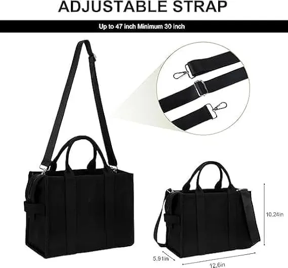 Tote Bag for Women with Zipper, Canvas Tote Bags, Crossbody Tote Bags for Work and Travel