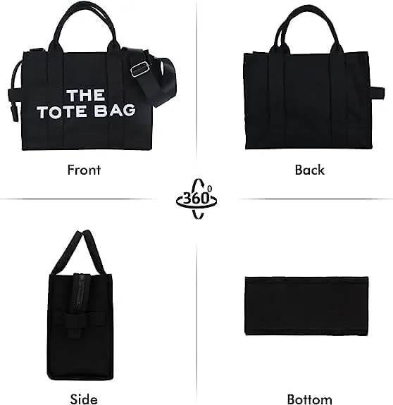 Tote Bag for Women with Zipper, Canvas Tote Bags, Crossbody Tote Bags for Work and Travel