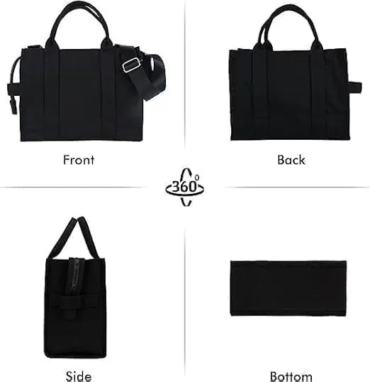 Tote Bag for Women with Zipper, Canvas Tote Bags, Crossbody Tote Bags for Work and Travel