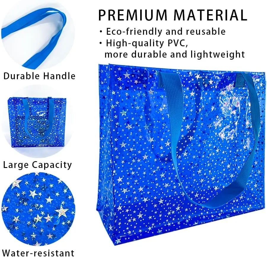 TotePrint 2PCS Clear Star Hand Bags - Versatile Waterproof, Embossed Star Work Shoulder Totes for Women