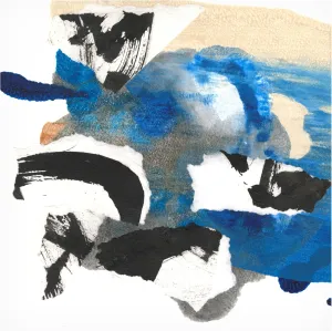 Trademark Fine Art Canvas Wall Art - Jodi Fuchs 'Blue Collage II' Wall Art for Living Room, Bedroom, or Office Décor