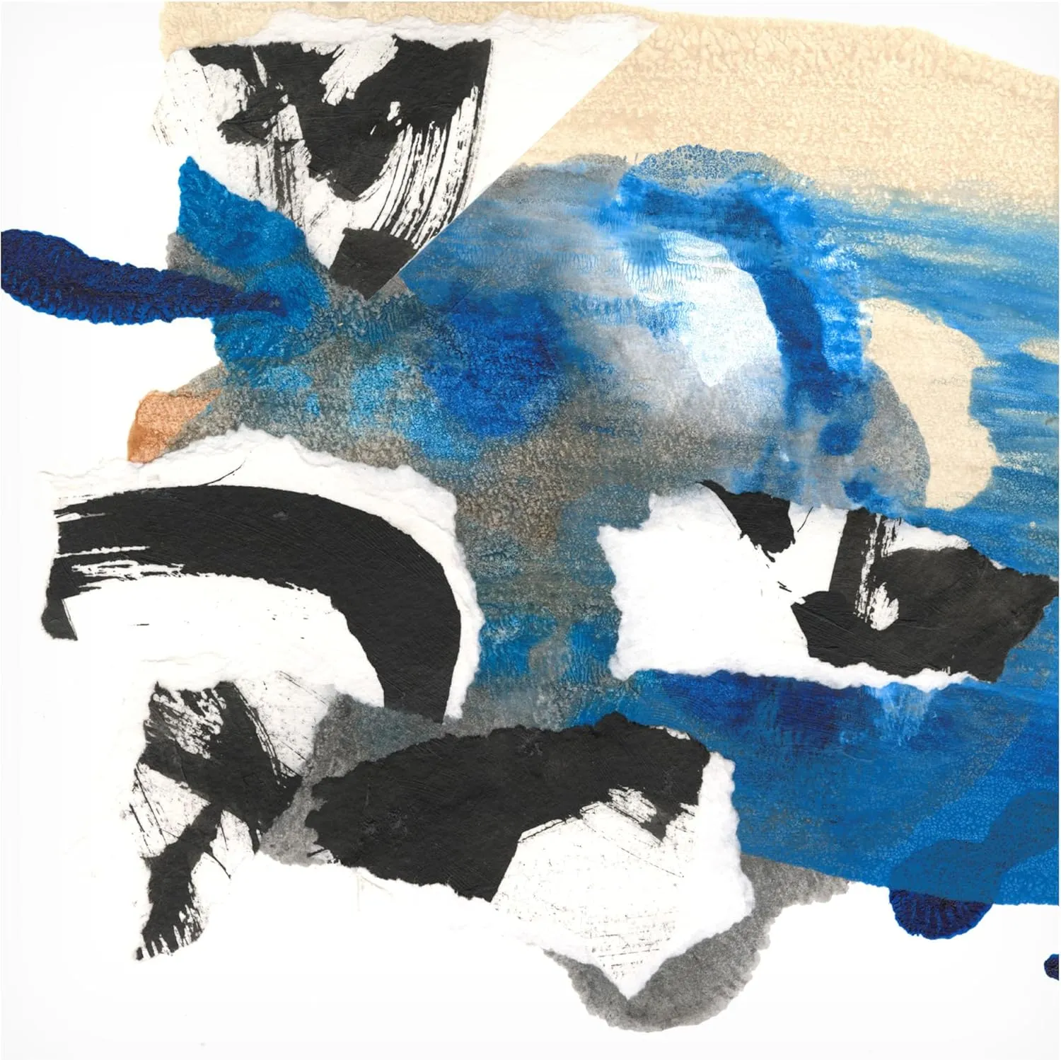 Trademark Fine Art Canvas Wall Art - Jodi Fuchs 'Blue Collage II' Wall Art for Living Room, Bedroom, or Office Décor