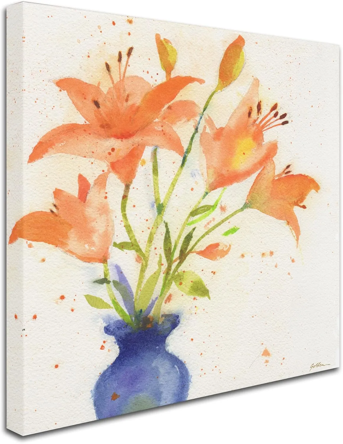 Trademark Fine Art Tiger Lily Bouquet by Sheila Golden, 14x14-Inch Canvas Wall Art