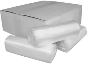Trash Can Liner Wholesale 1000 Count Garbage Bags on Perforated Roll 10-15 Gallon Multipurpose for Office Bathrooms Business Home Commercial and industrial needs (24" x 33" 6mic 20 rolls / 50 Count)