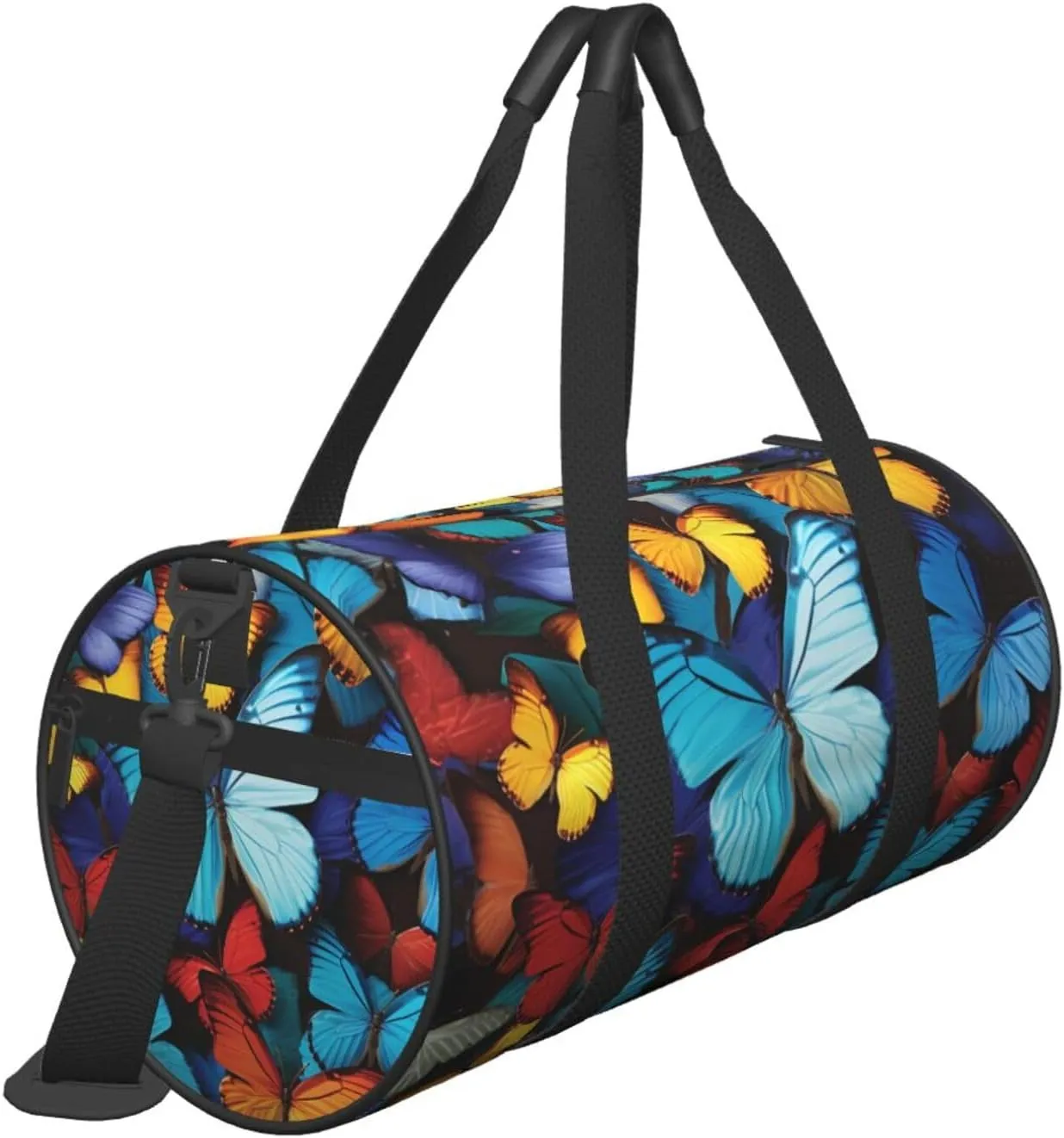 Travel Duffel Bag Collage Of Many Colorful Butterflies Weekender Overnight Bag For Men Women Large Capacity Sports Gym Bag Canvas Carry On Tote Bags For Travel Yoga