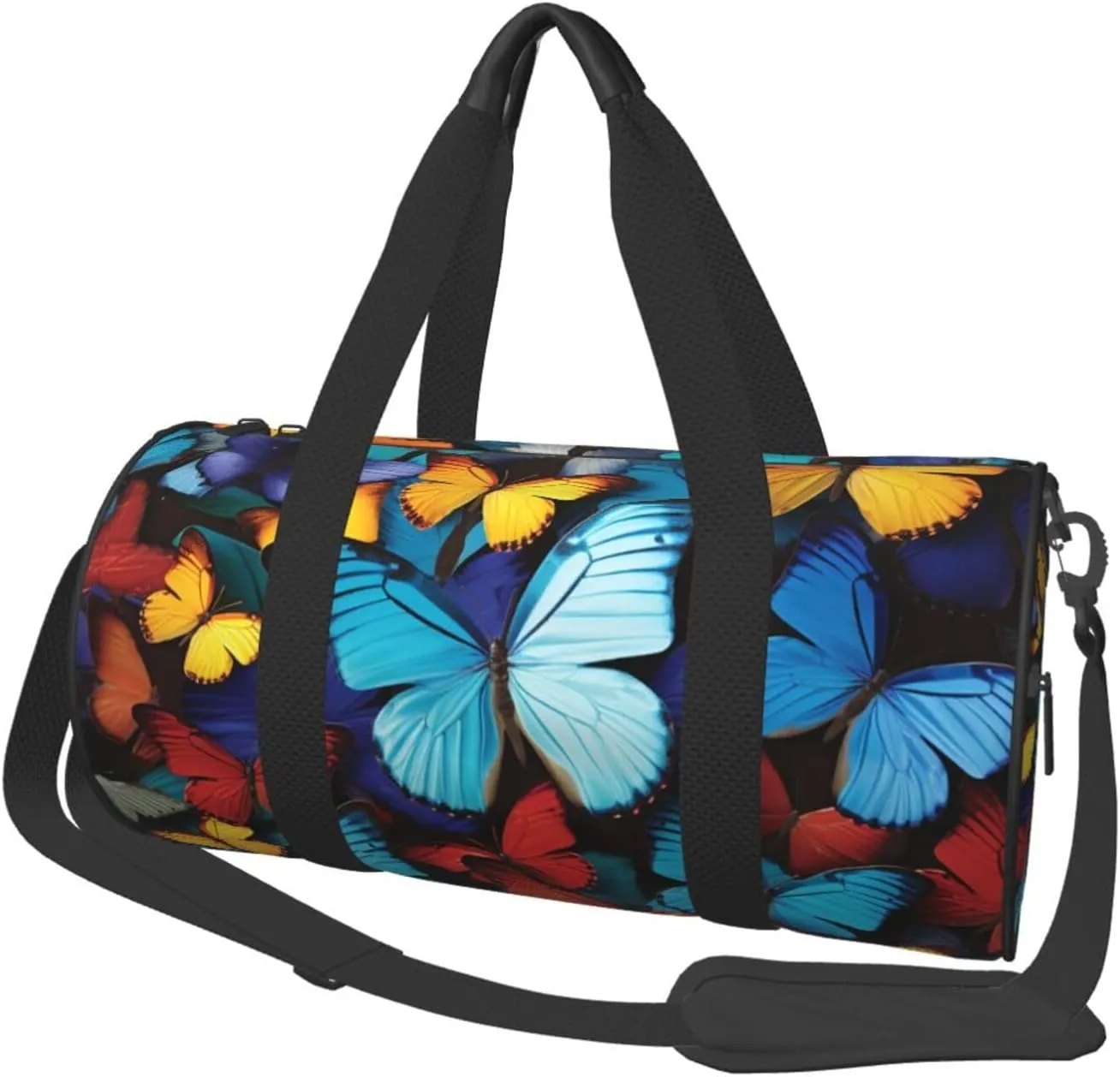 Travel Duffel Bag Collage Of Many Colorful Butterflies Weekender Overnight Bag For Men Women Large Capacity Sports Gym Bag Canvas Carry On Tote Bags For Travel Yoga