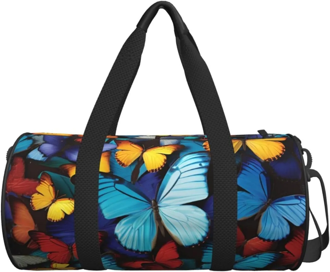 Travel Duffel Bag Collage Of Many Colorful Butterflies Weekender Overnight Bag For Men Women Large Capacity Sports Gym Bag Canvas Carry On Tote Bags For Travel Yoga