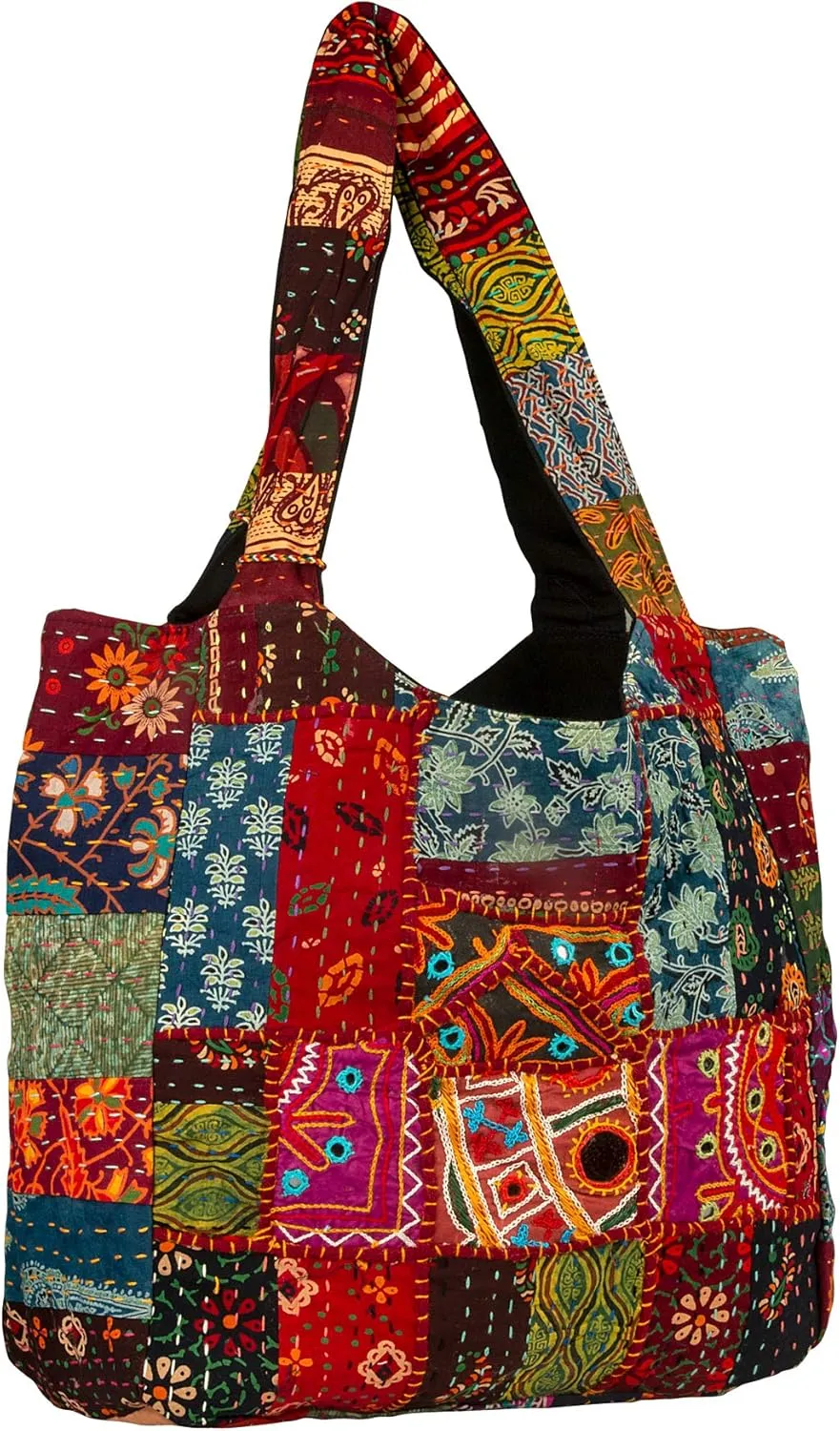 Tribe Azure Fair Trade Women's Cotton Shoulder-Handbags