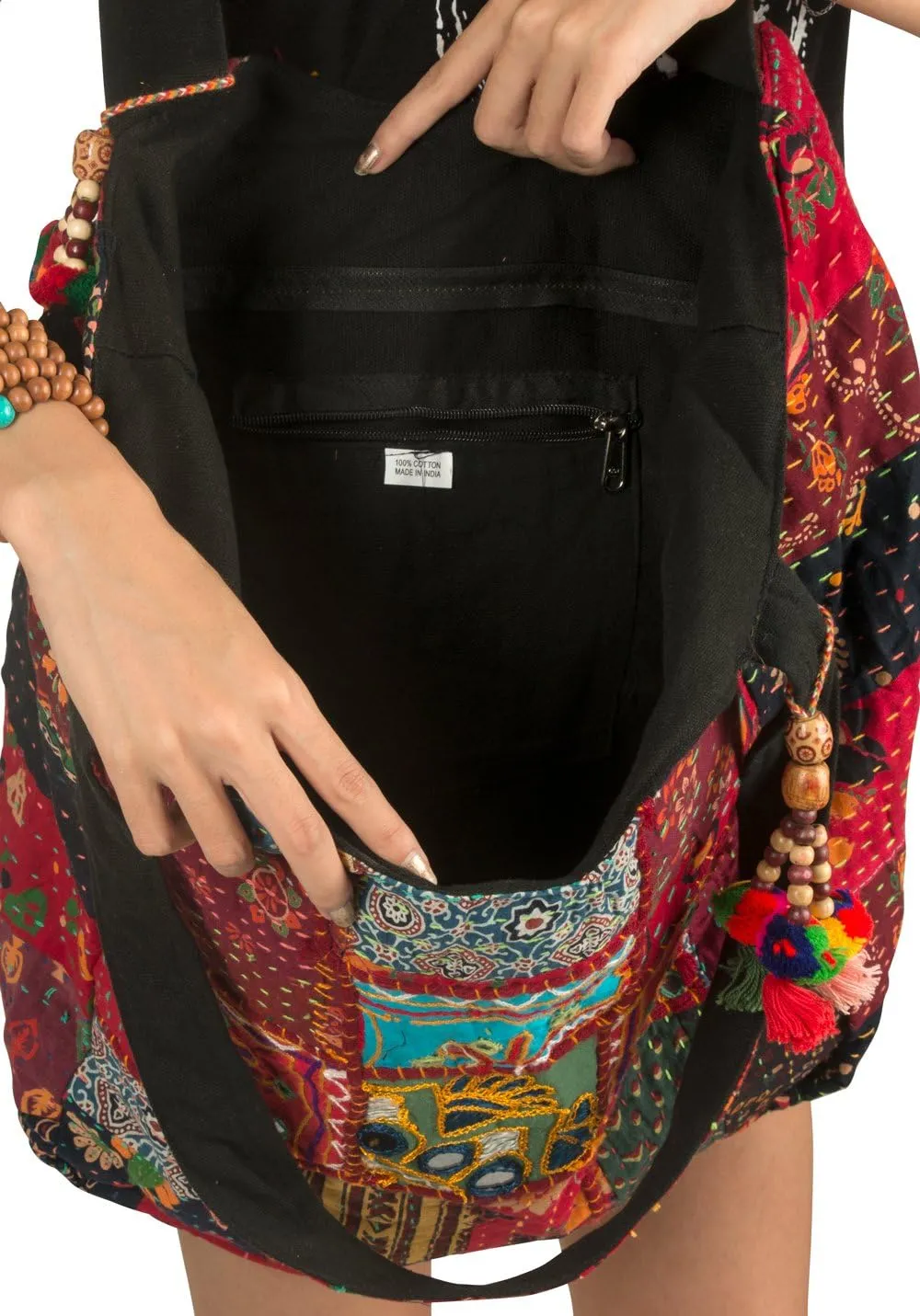 Tribe Azure Fair Trade Women's Cotton Shoulder-Handbags