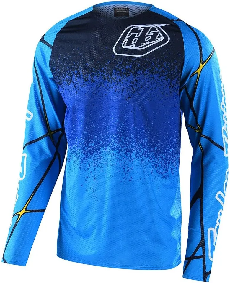 Troy Lee Designs SE Pro Air Webstar Jersey - Motocross Dirt Bike ATV Enduro Dual Sport Racing Off Road Riding Ventilated Warm Weather Gear - Adult Mens (Navy/Blue, LG)
