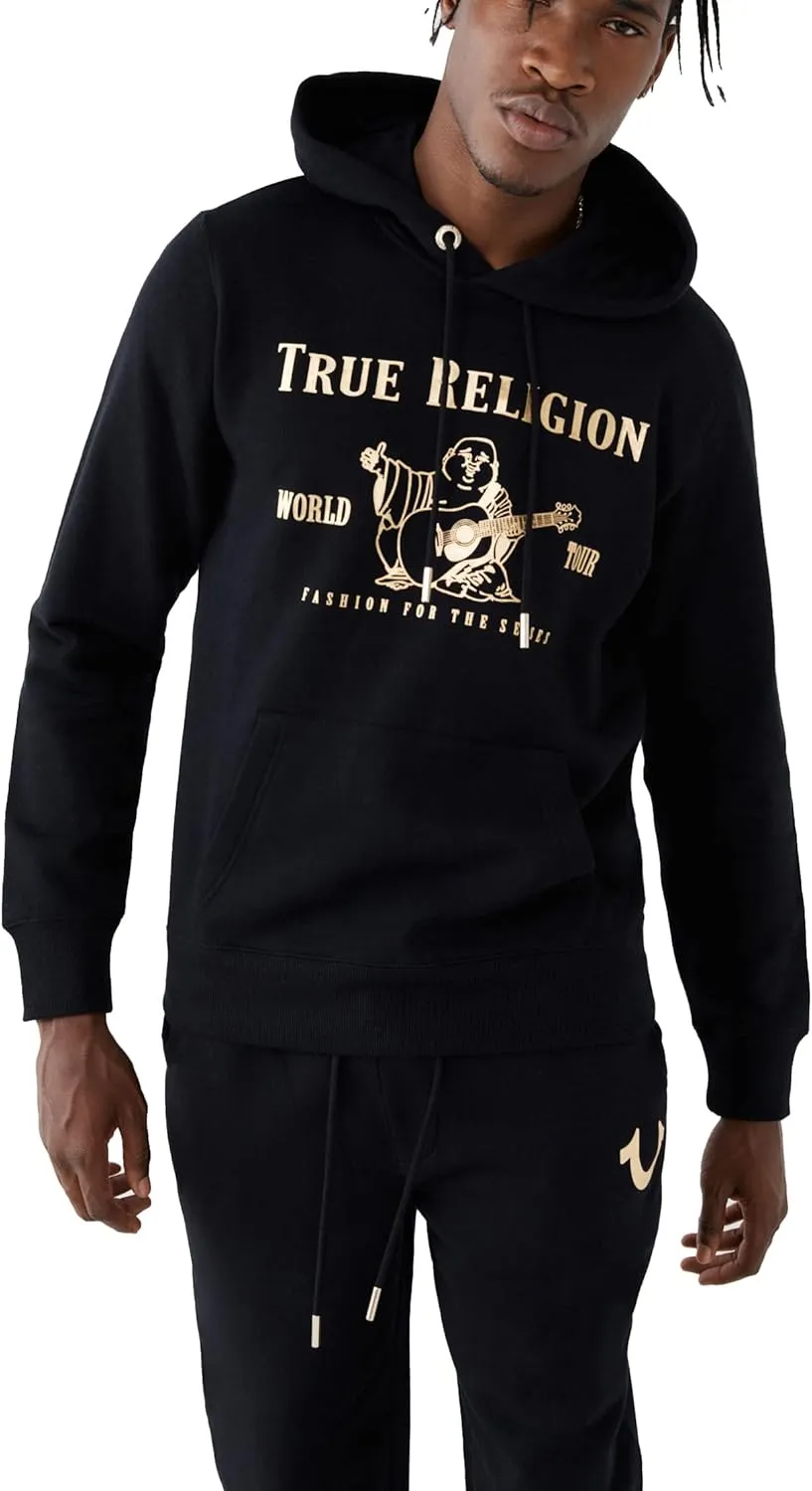 True Religion Men's Metallic Buddha Fleece Hoody
