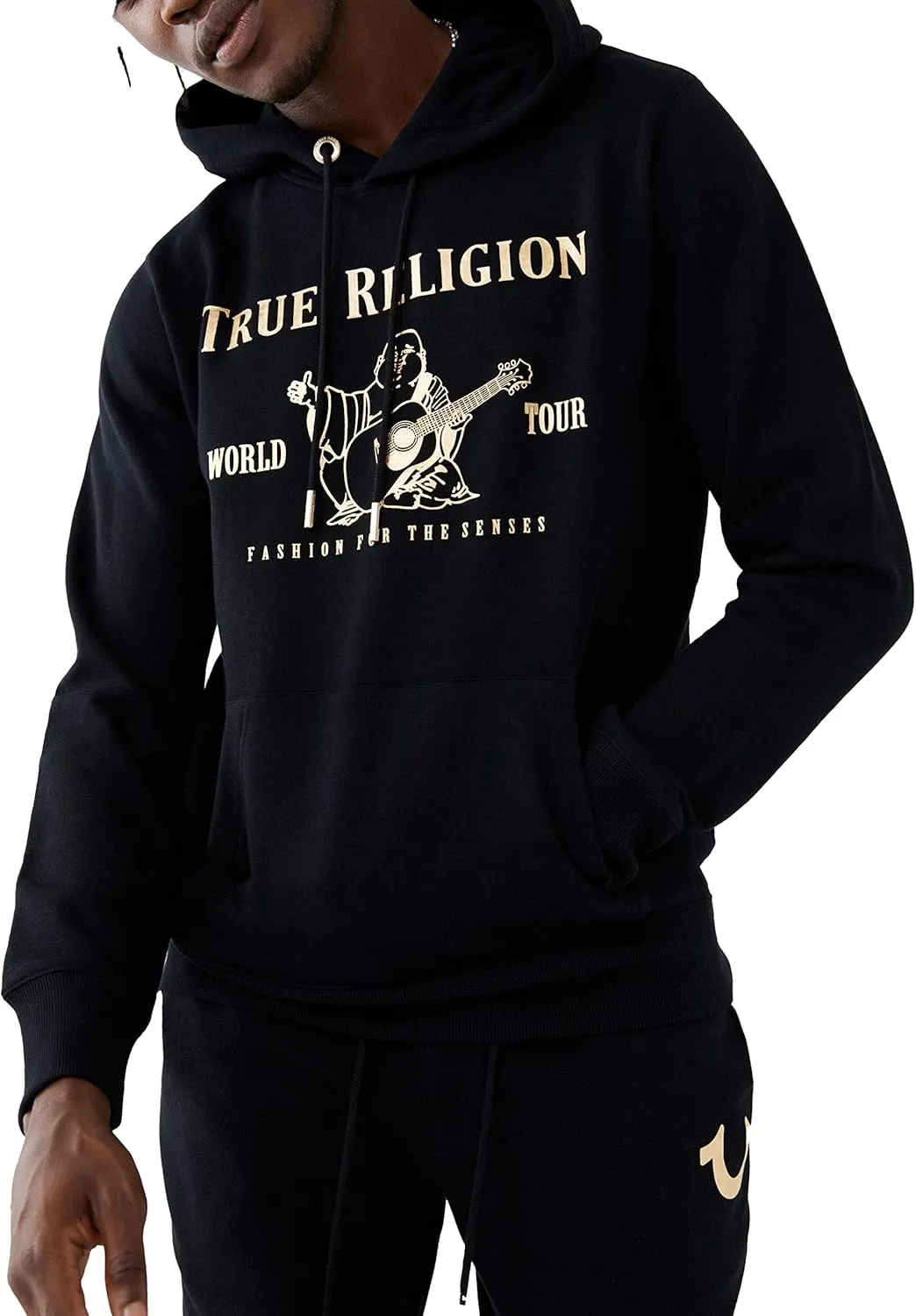 True Religion Men's Metallic Buddha Fleece Hoody