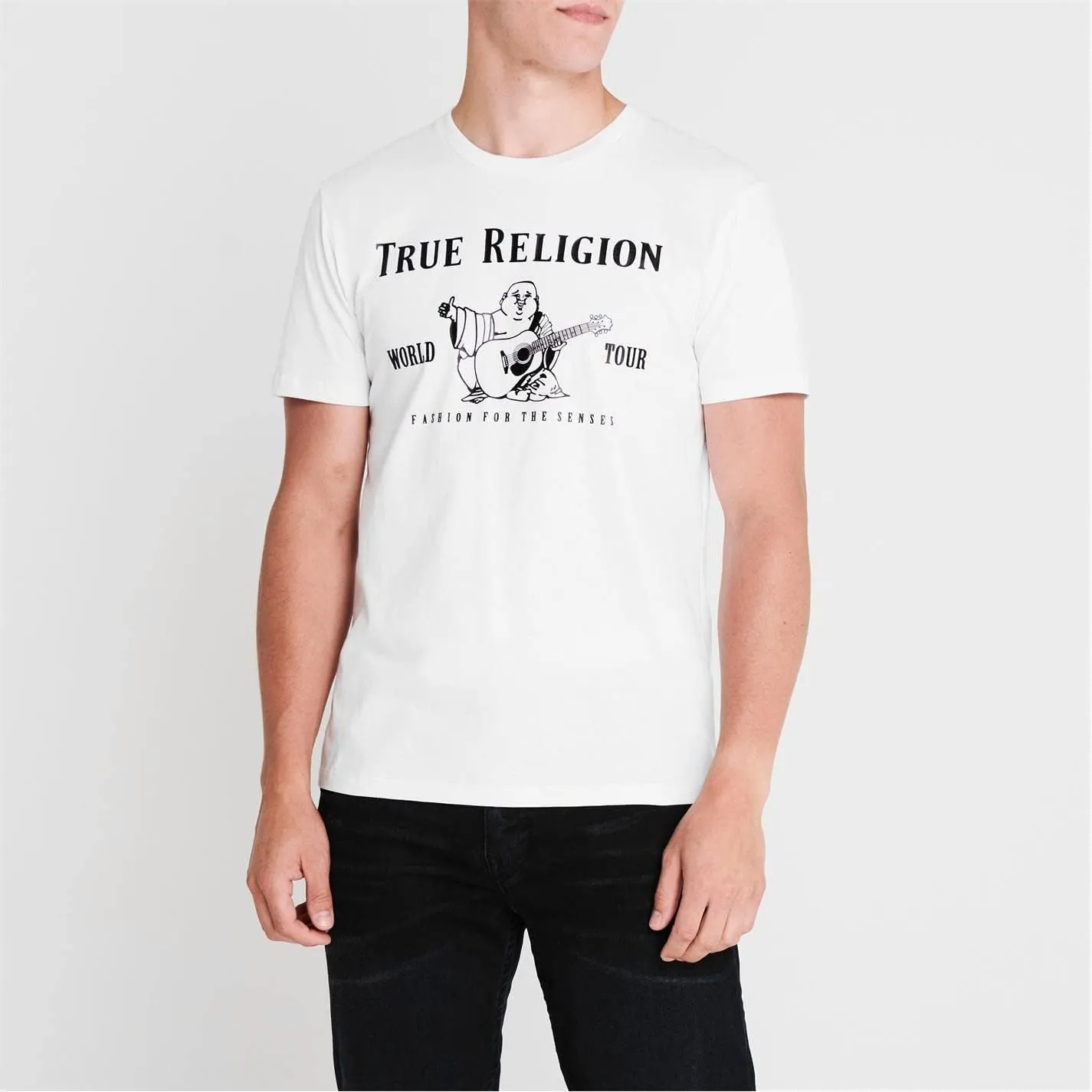 True Religion Men's Short Sleeve Metallic Buddha Tee