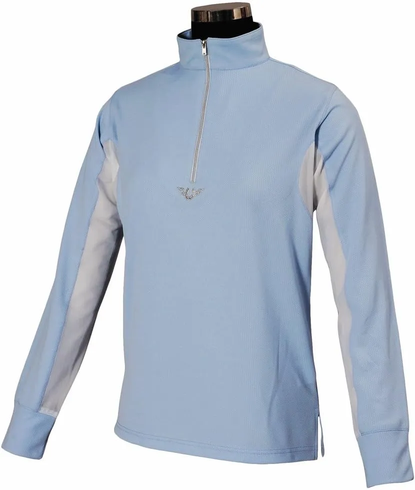 TuffRider Children's Ventilated Technical Long Sleeve Sport Shirt with Free Assorted Striped Socks