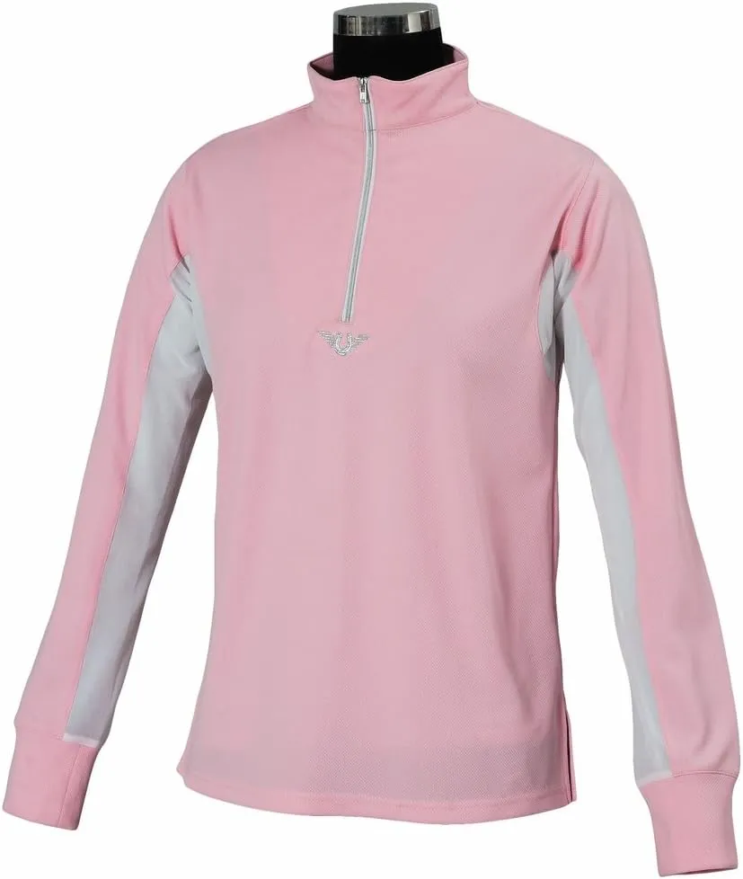 TuffRider Children's Ventilated Technical Long Sleeve Sport Shirt with Free Assorted Striped Socks