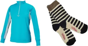 TuffRider Children's Ventilated Technical Long Sleeve Sport Shirt with Free Assorted Striped Socks