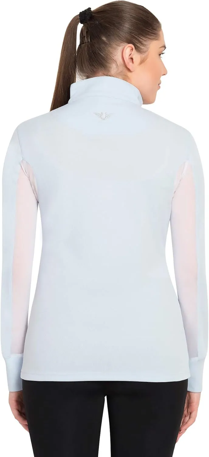 TuffRider Ladies Ventilated Technical Long Sleeve Sport Shirt with Free Assorted Striped Socks