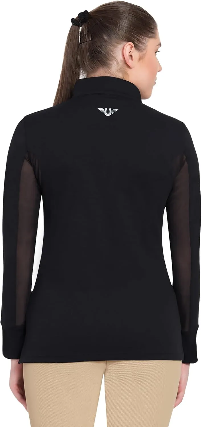 TuffRider Ladies Ventilated Technical Long Sleeve Sport Shirt with Free Assorted Striped Socks