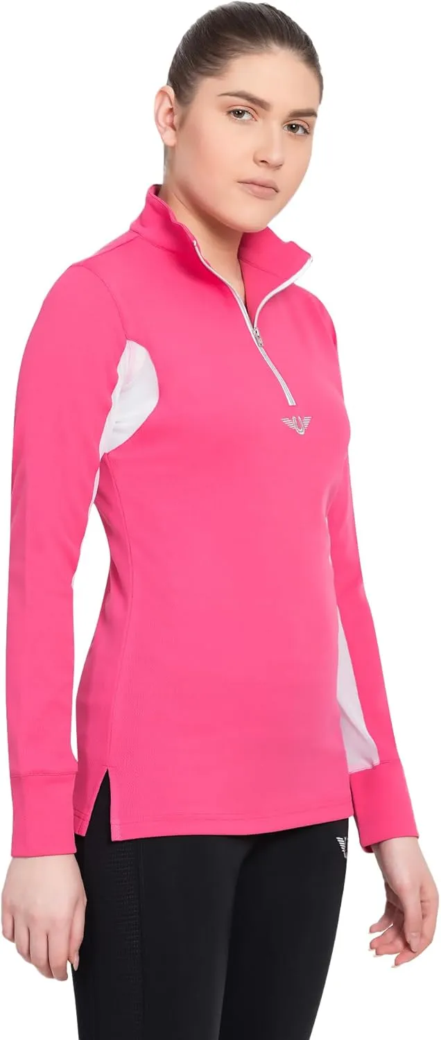 TuffRider Ladies Ventilated Technical Long Sleeve Sport Shirt with Free Assorted Striped Socks