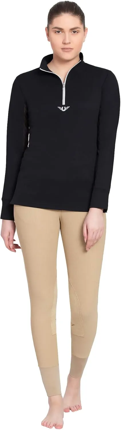 TuffRider Ladies Ventilated Technical Long Sleeve Sport Shirt with Free Assorted Striped Socks