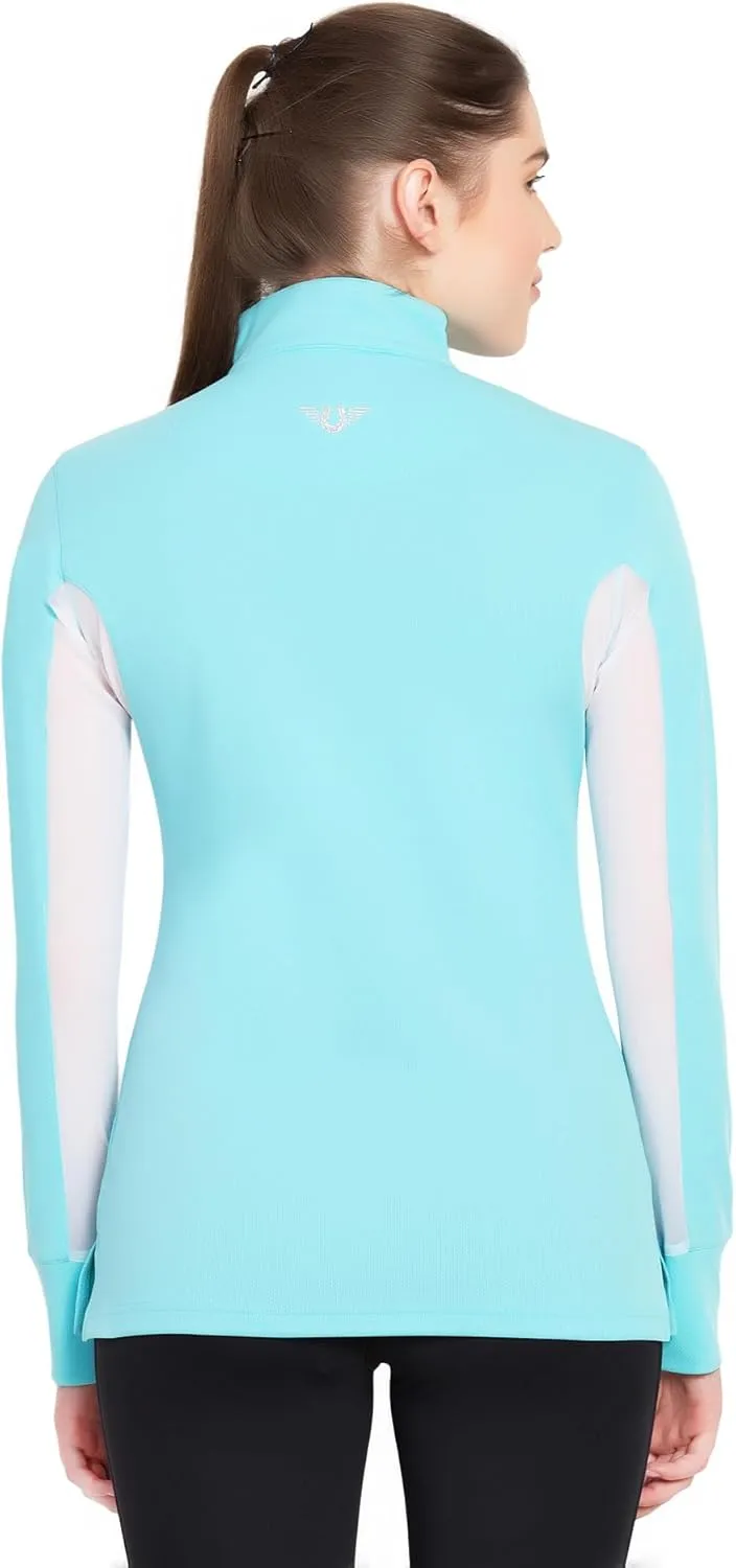 TuffRider Ladies Ventilated Technical Long Sleeve Sport Shirt with Free Assorted Striped Socks