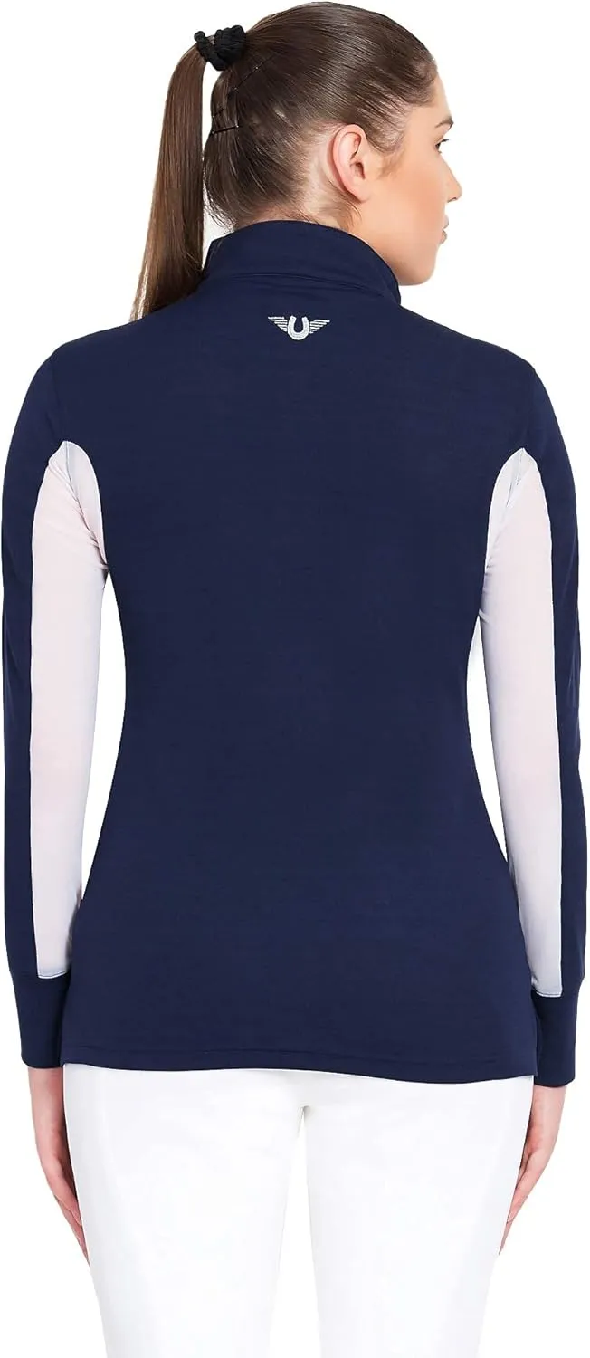 TuffRider Women's Ventilated Technical Long Sleeve Sport Shirt with Mesh