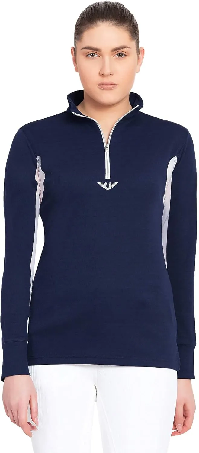 TuffRider Women's Ventilated Technical Long Sleeve Sport Shirt with Mesh