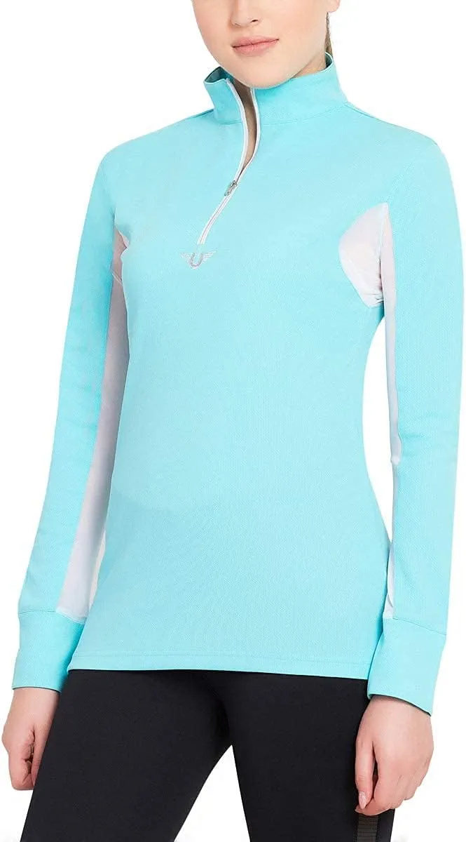 TuffRider Women's Ventilated Technical Long Sleeve Sport Shirt with Mesh