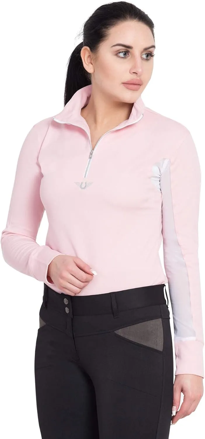 TuffRider Women's Ventilated Technical Long Sleeve Sport Shirt with Mesh