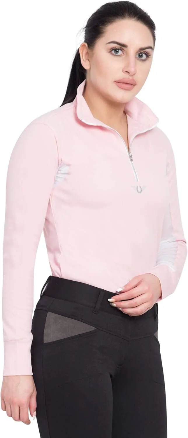 TuffRider Women's Ventilated Technical Long Sleeve Sport Shirt with Mesh