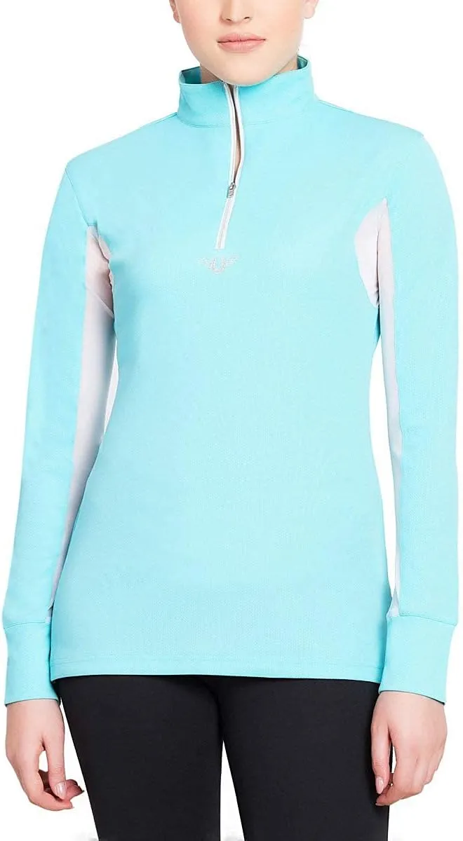 TuffRider Women's Ventilated Technical Long Sleeve Sport Shirt with Mesh
