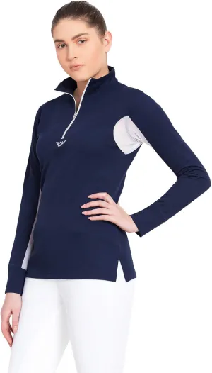 TuffRider Women's Ventilated Technical Long Sleeve Sport Shirt with Mesh