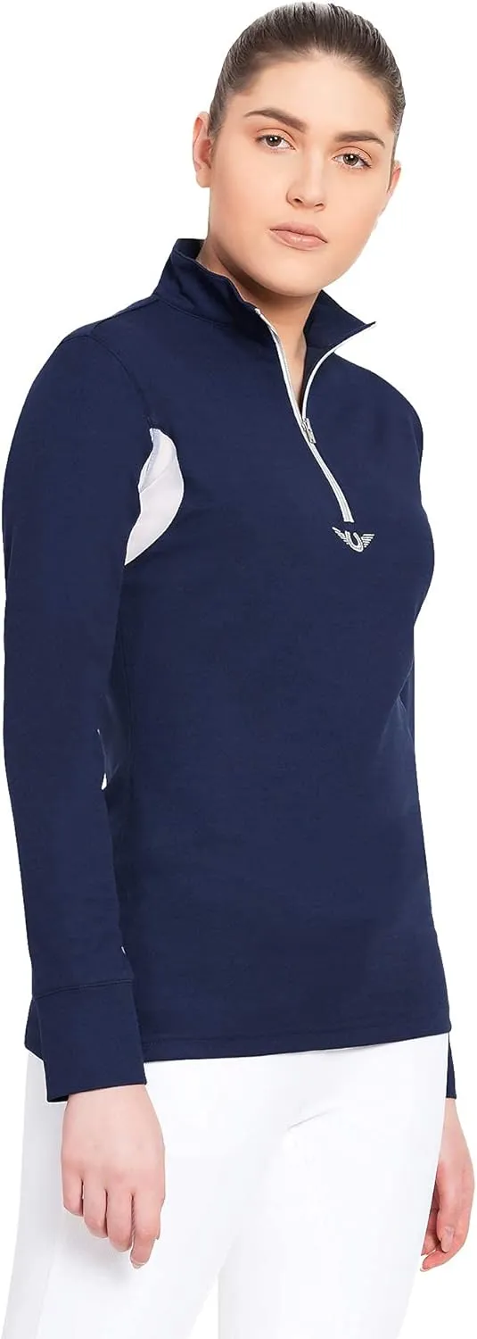 TuffRider Women's Ventilated Technical Long Sleeve Sport Shirt with Mesh