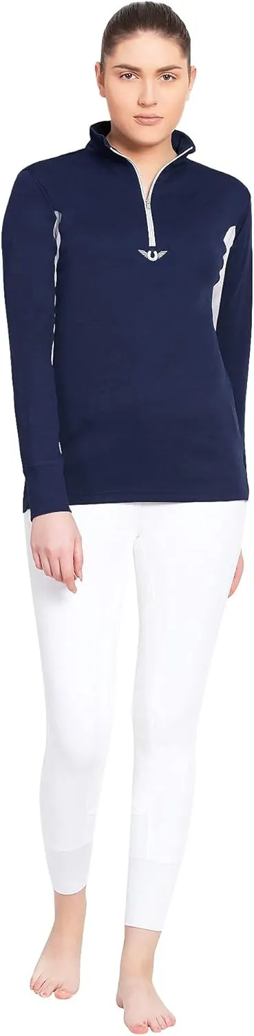 TuffRider Women's Ventilated Technical Long Sleeve Sport Shirt with Mesh