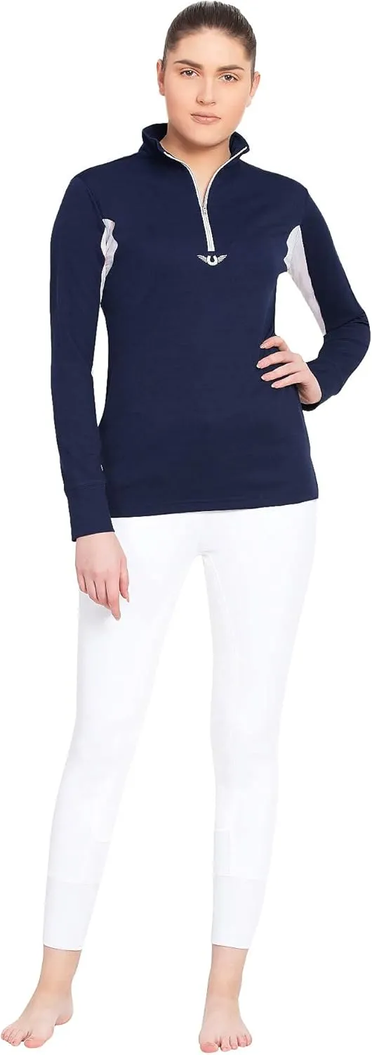 TuffRider Women's Ventilated Technical Long Sleeve Sport Shirt with Mesh