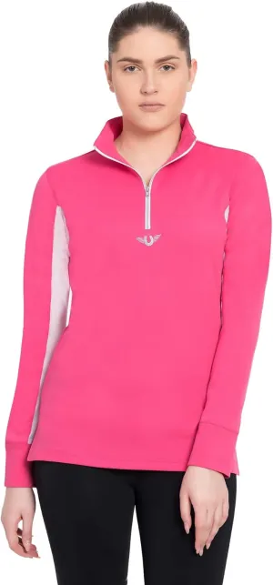 TuffRider Women's Ventilated Technical Long Sleeve Sport Shirt with Mesh