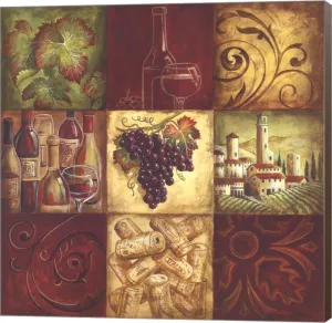 Tuscan Wine II by Gregory Gorham Canvas Art Wall Picture, Museum Wrapped with Brown Sides, 18 x 18 inches