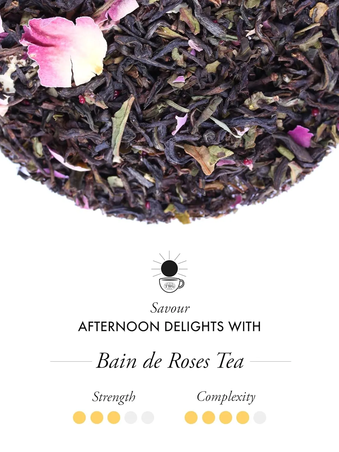 TWG Tea | Bain de Roses Tea | Black Tea | Rosebuds & Rose Petals | 15 Hand Sewn Cotton Tea Bags | Gift Set