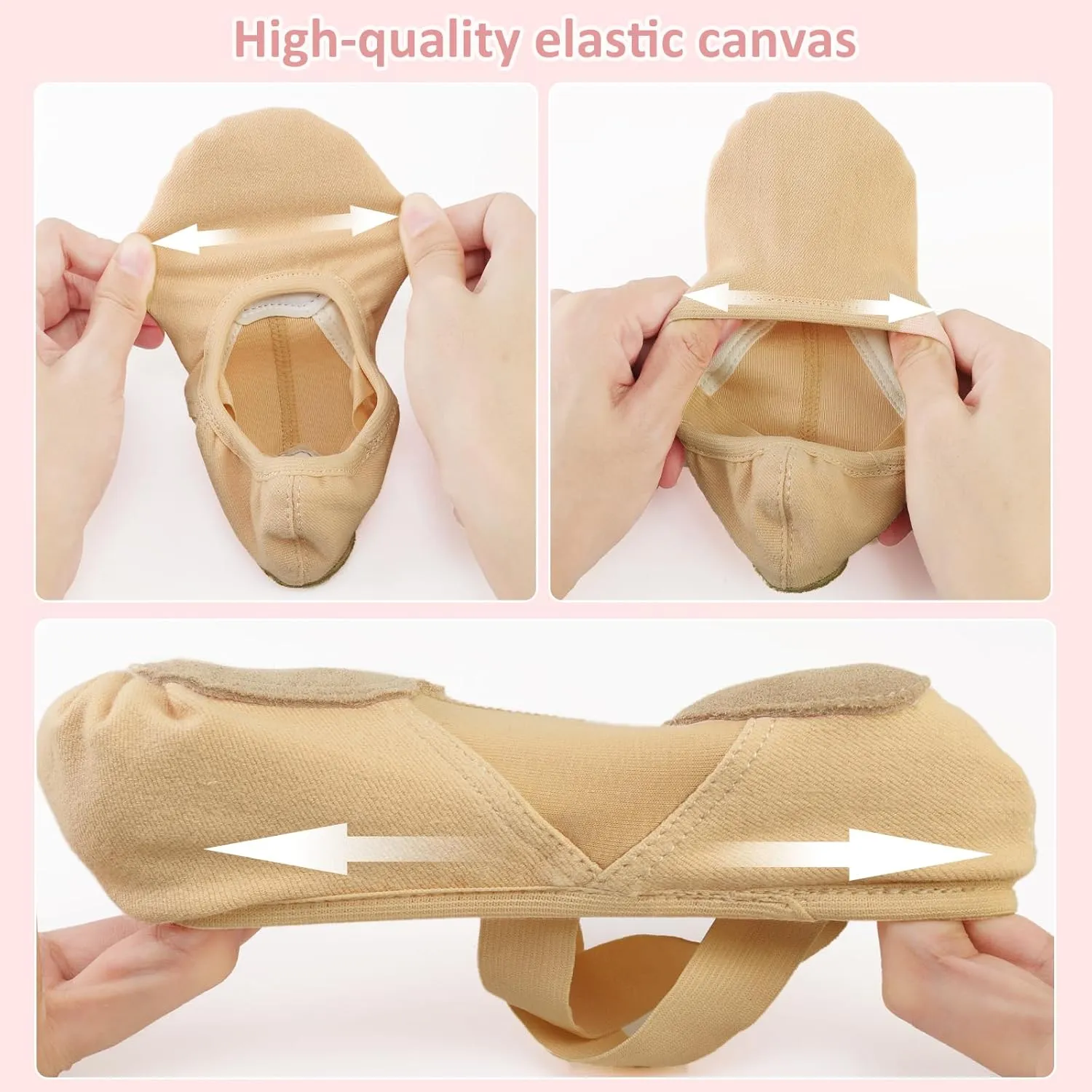 TXJ Sports Ballet Shoes for Girls Highly Stretch Ballet Slippers Split Sole Women Dance Shoes Flats for Yoga Gymnastics Performance