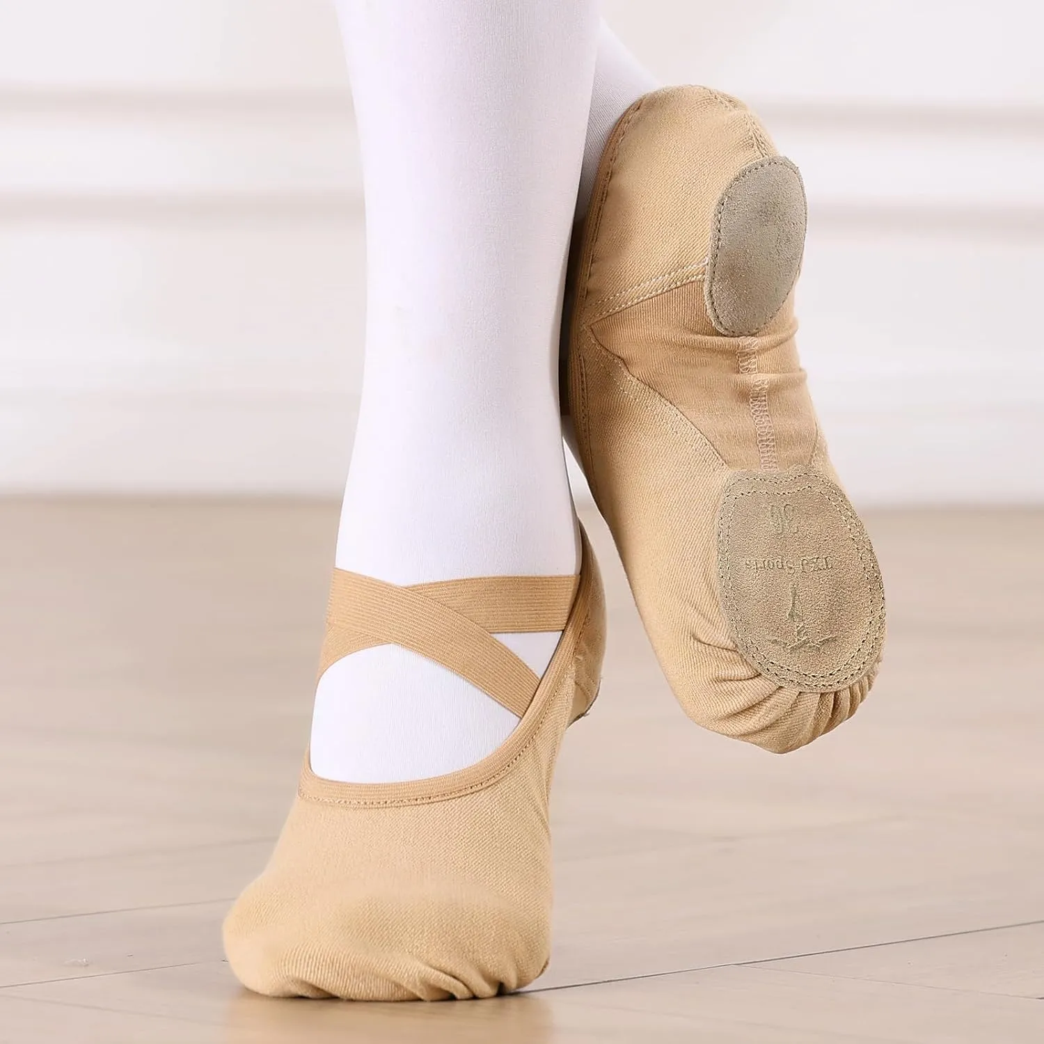 TXJ Sports Ballet Shoes for Girls Highly Stretch Ballet Slippers Split Sole Women Dance Shoes Flats for Yoga Gymnastics Performance