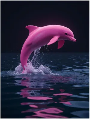 TZTTZT Diamond Art Kits for Adults - Jumping Pink Dolphin Ocean Splash Diamond Painting Kits for Adults Beginner, 12x16 in Frameless Diamond Painting Kit for Home Wall Decor
