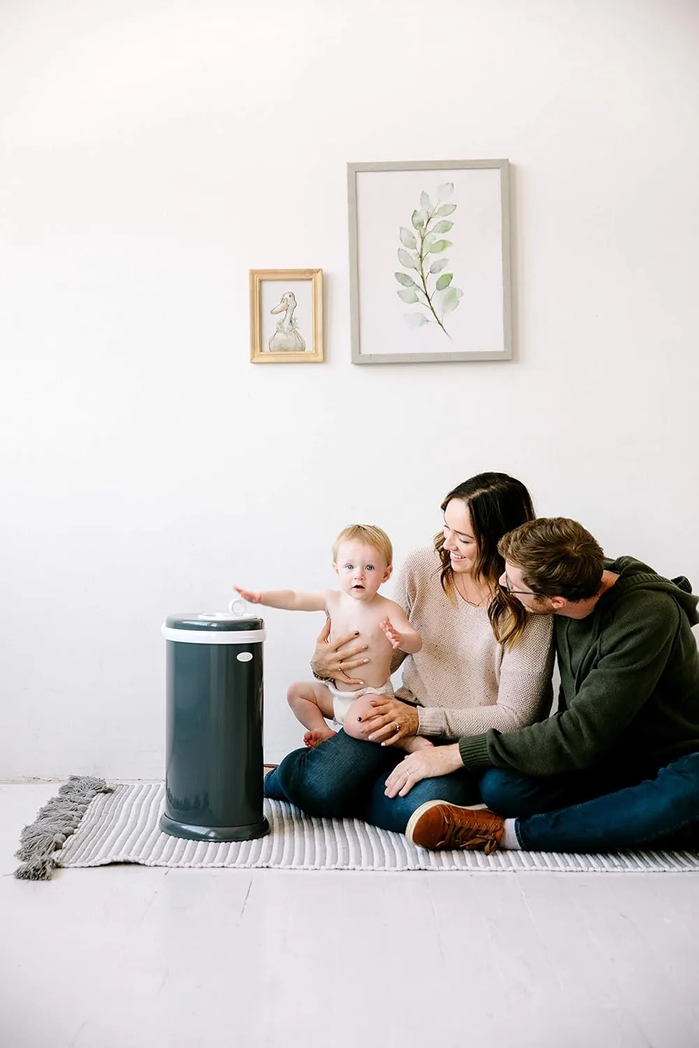 Ubbi Steel Diaper Pail, Odor Locking, No Special Bag Required, Award-Winning, Registry Must-Have, Slate