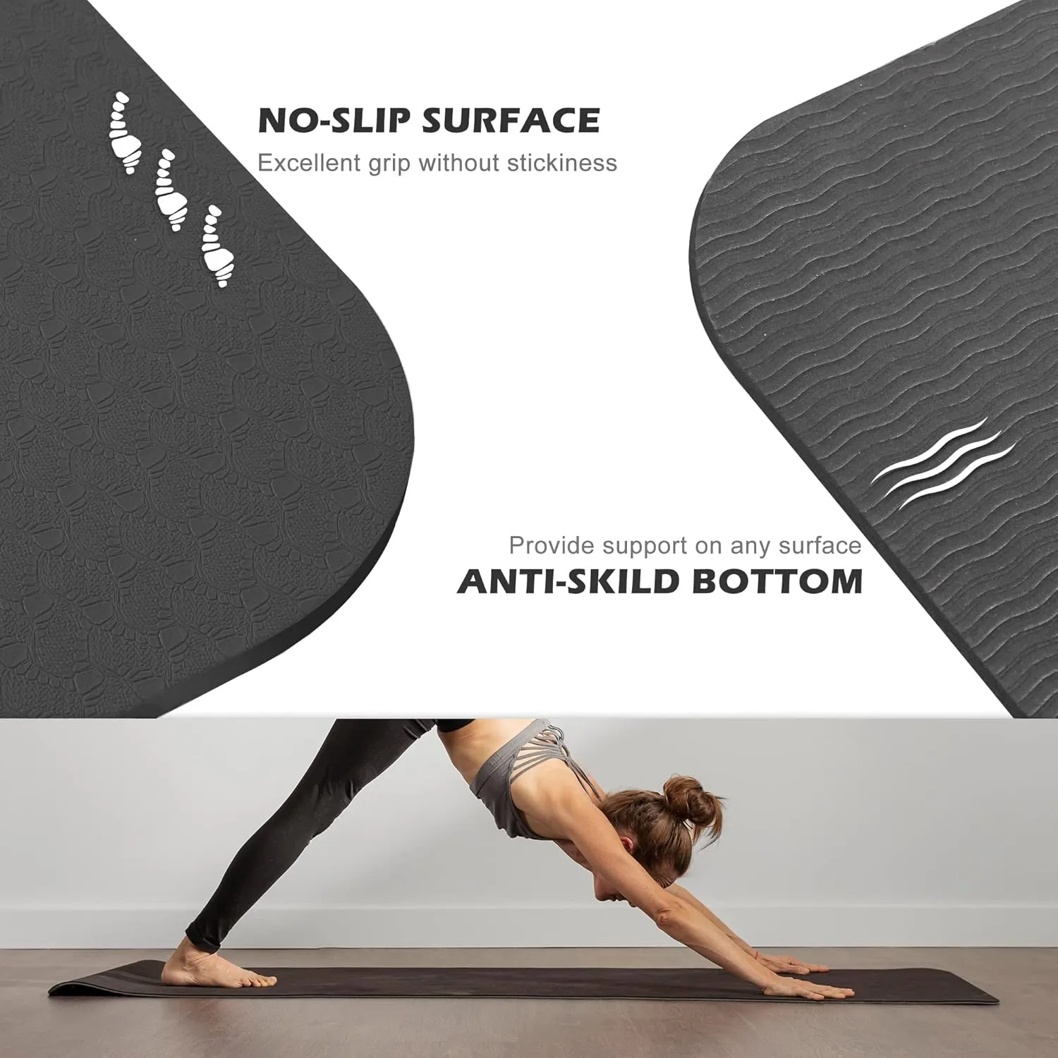 UMINEUX Yoga Mat Extra Thick 1/3'' Non Slip Yoga Mats for Women Eco Friendly TPE Fitness Exercise Mat with Carrying Sling & Storage Bag