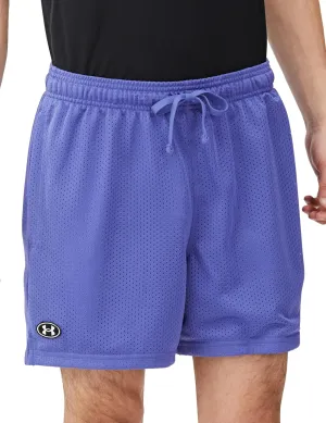 Under Armour Men's Purple Mesh Shorts, Loose Fit, 5" Inseam, Large, Golf