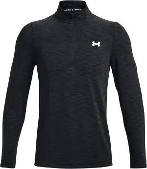 Under Armour Men's UA Seamless 1/2 Zip Long Sleeve Top Shirt (X-Large, Black/White-001)