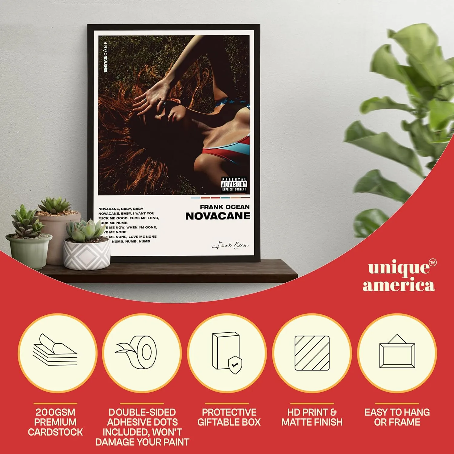 Unique America 12 Pcs| Posters, Album Cover Posters, Frank Ocean, Music Posters, Album Covers For Wall Decor, Frank Ocean Posters 12x16” Total 12 Frank Ocean Poster & 25 Stickers White Design Unframed